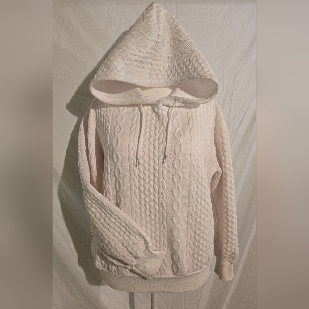 Cream Cable Knit Hoodie